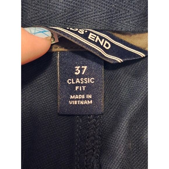 Lands' End Men's 37 Blue Navy Traditional Fit No Iron Chino Shorts 9" Inseam - Picture 6 of 9